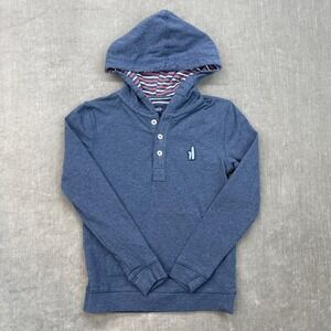 Johnnie-O Kids 6 Blue Lightweight Hooded Pullover Sweatshirt Surfboard Logo